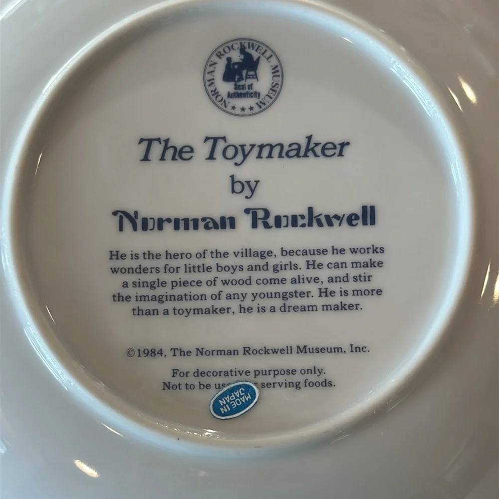 NORMAN ROCKWELL “The Toymaker” 1984 Collector Plate 6.5”